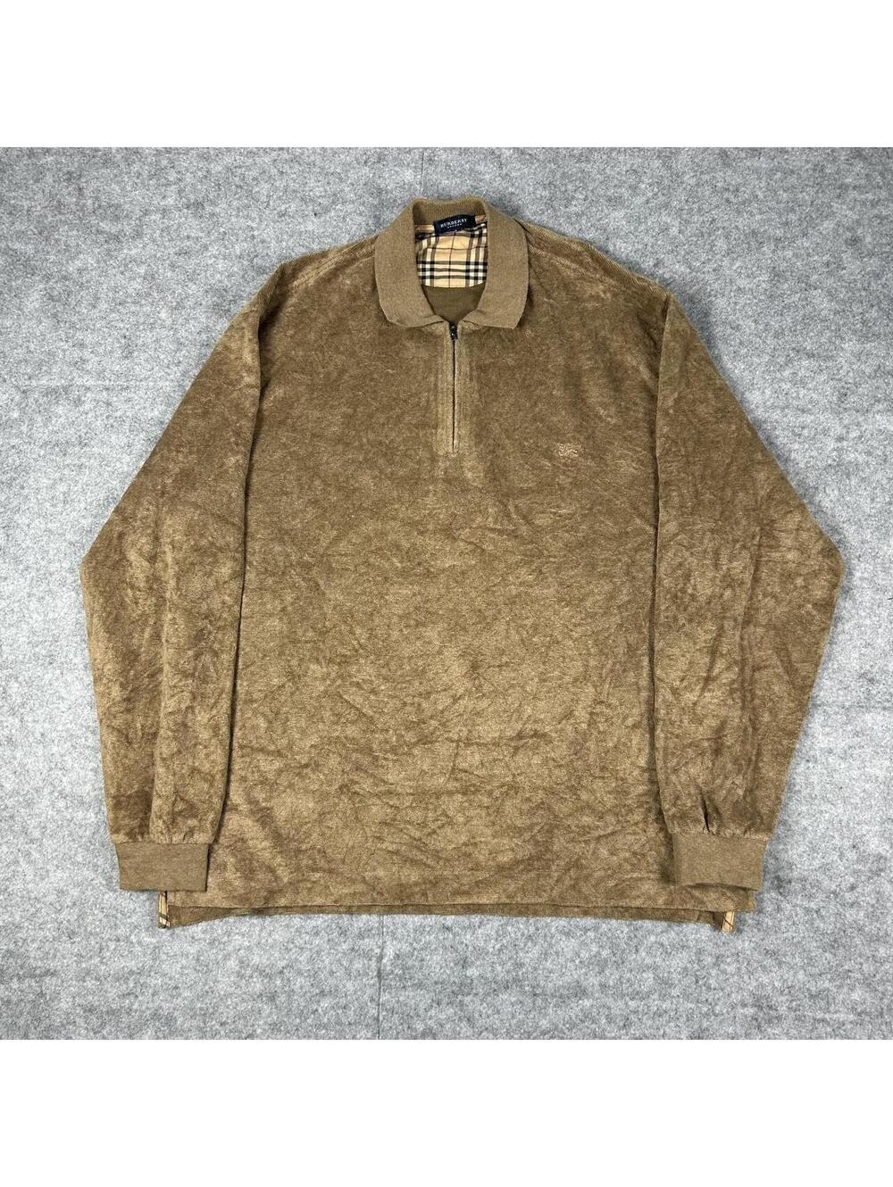 Burberry London Quarter Zip Pullover Nova Check Size XL